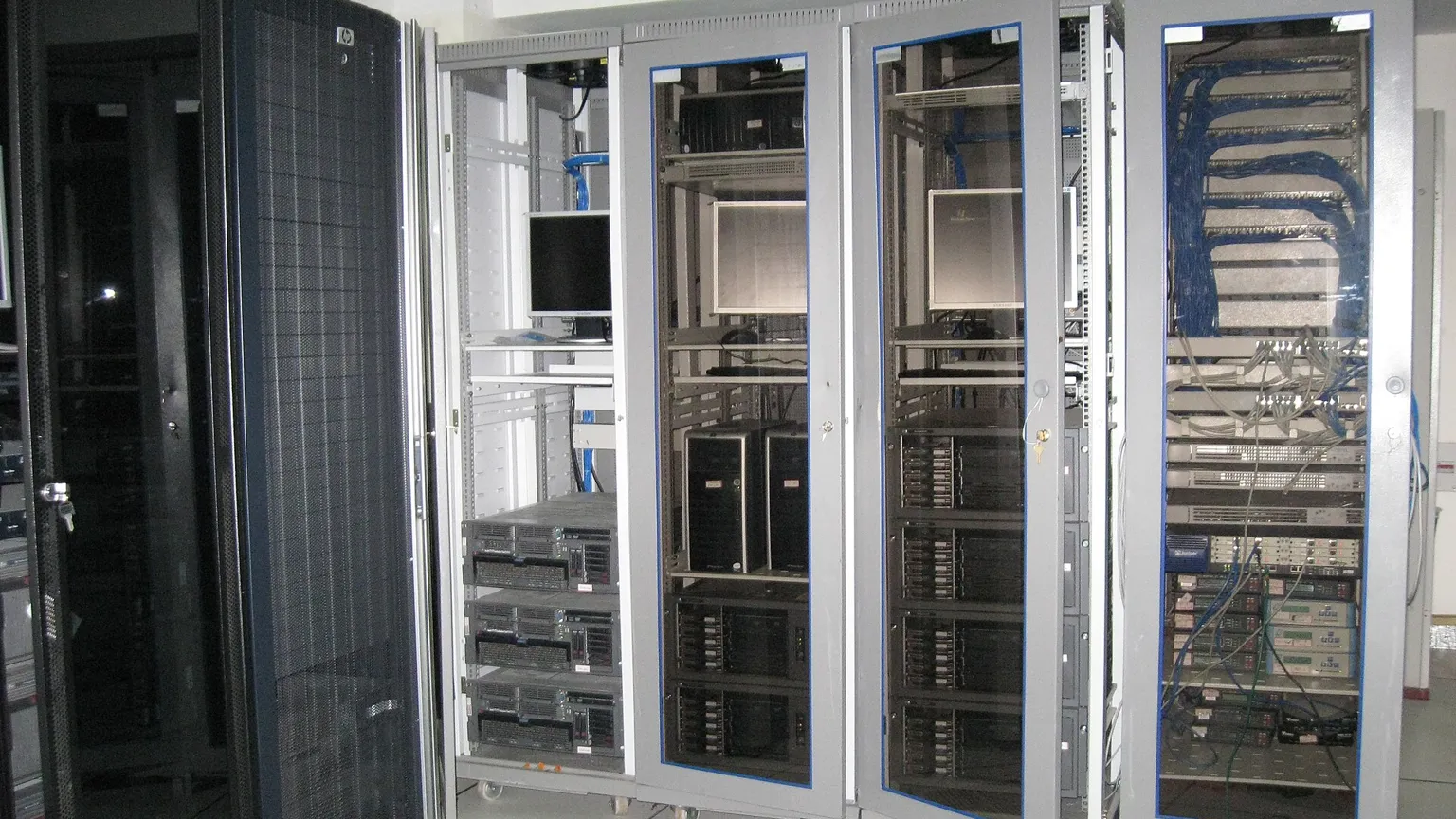 AI illustration: Server racks in a data center
