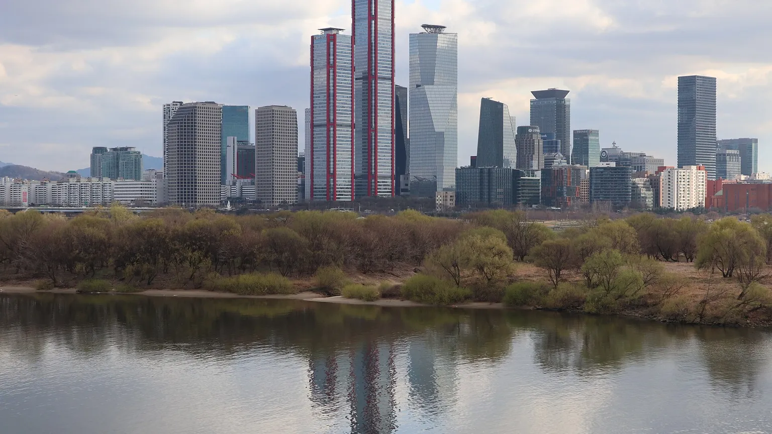 Skyline of the Yeouido financial district in Seoul