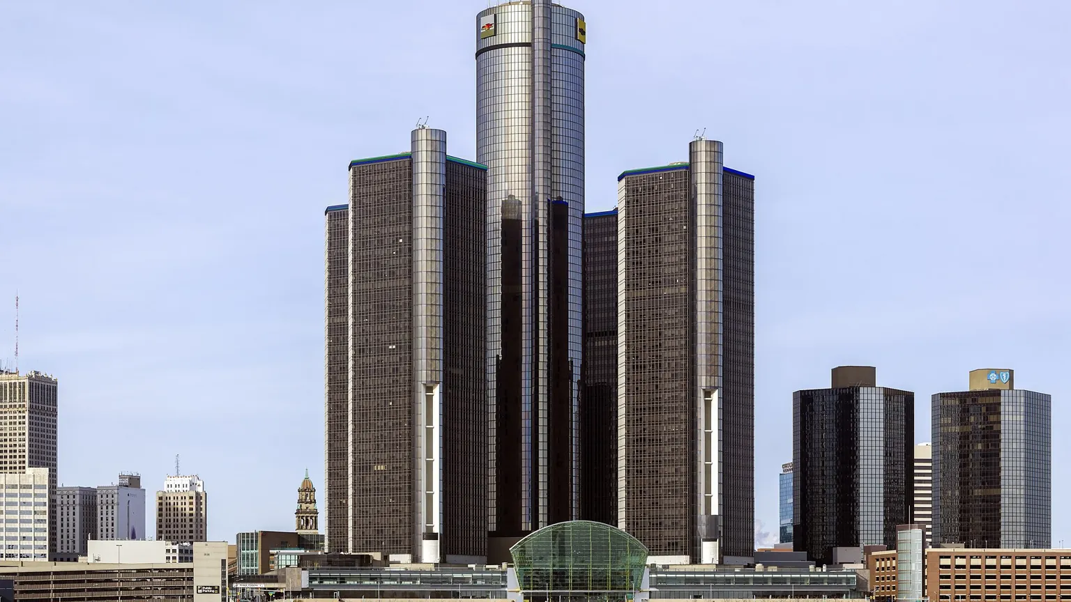 The General Motors Renaissance Center in Detroit