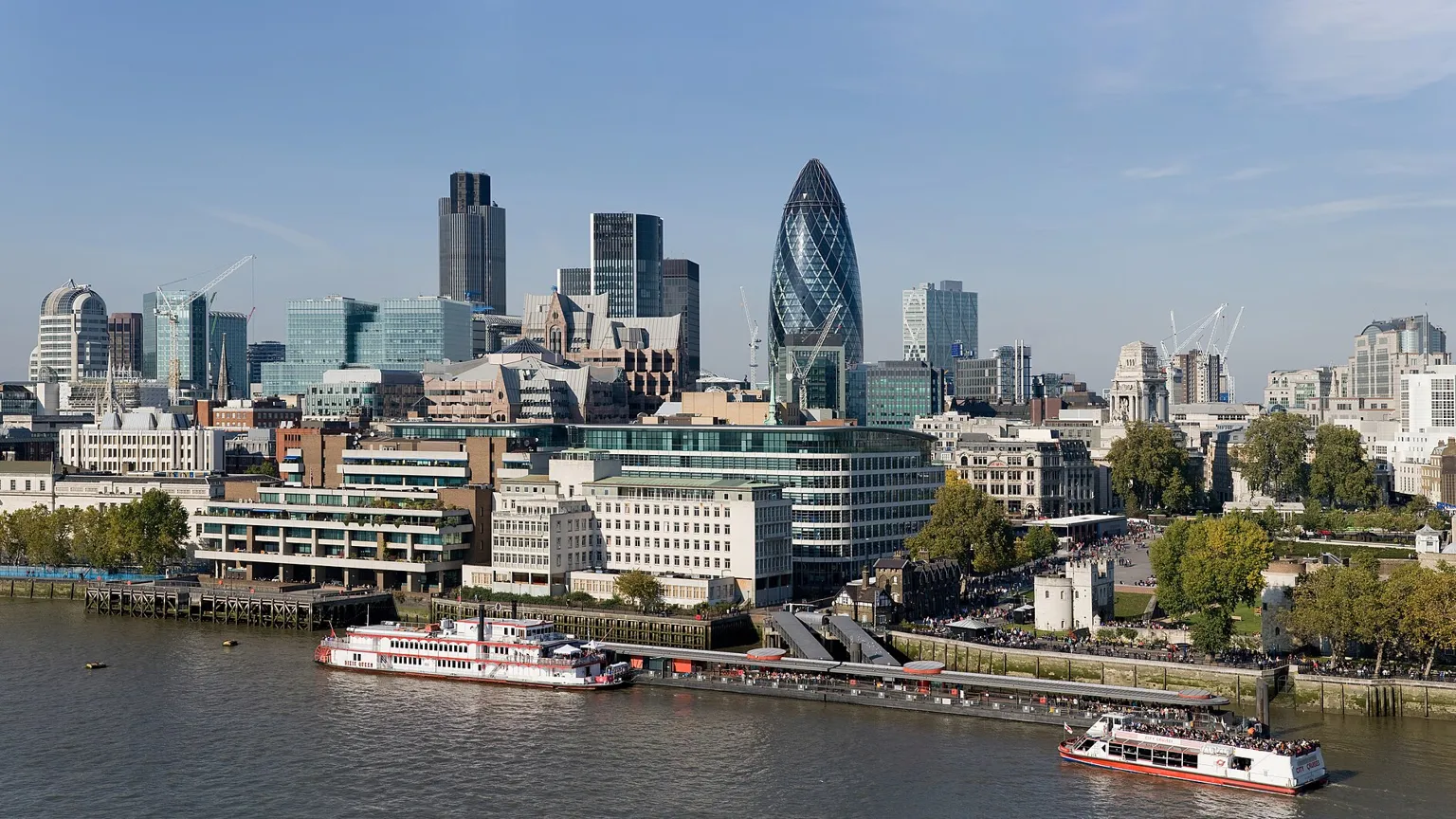 The City of London skyline across the River Thames