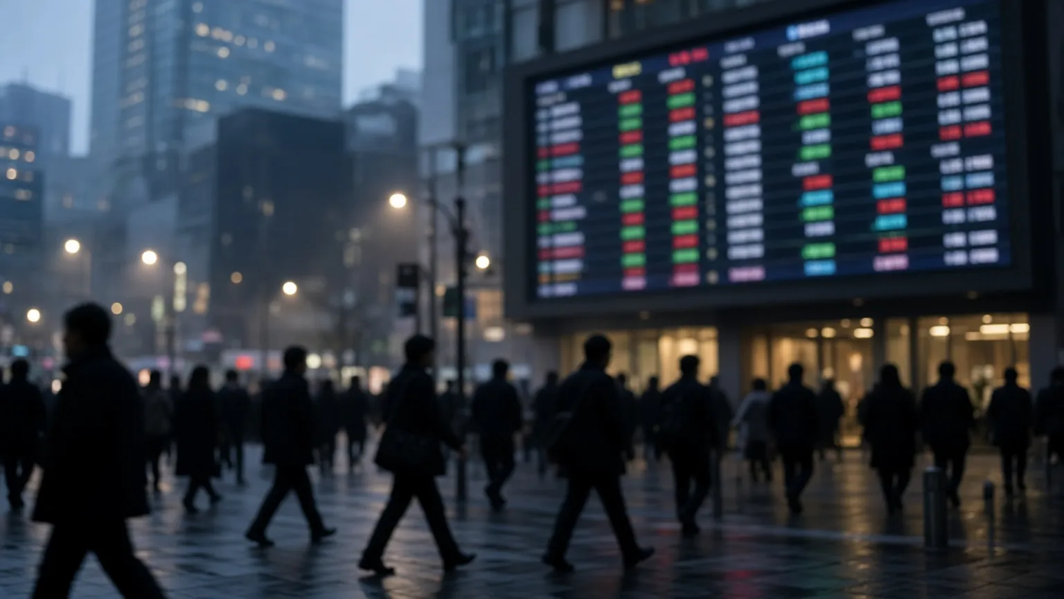 AI-generated image of a trading screen with red falling market charts