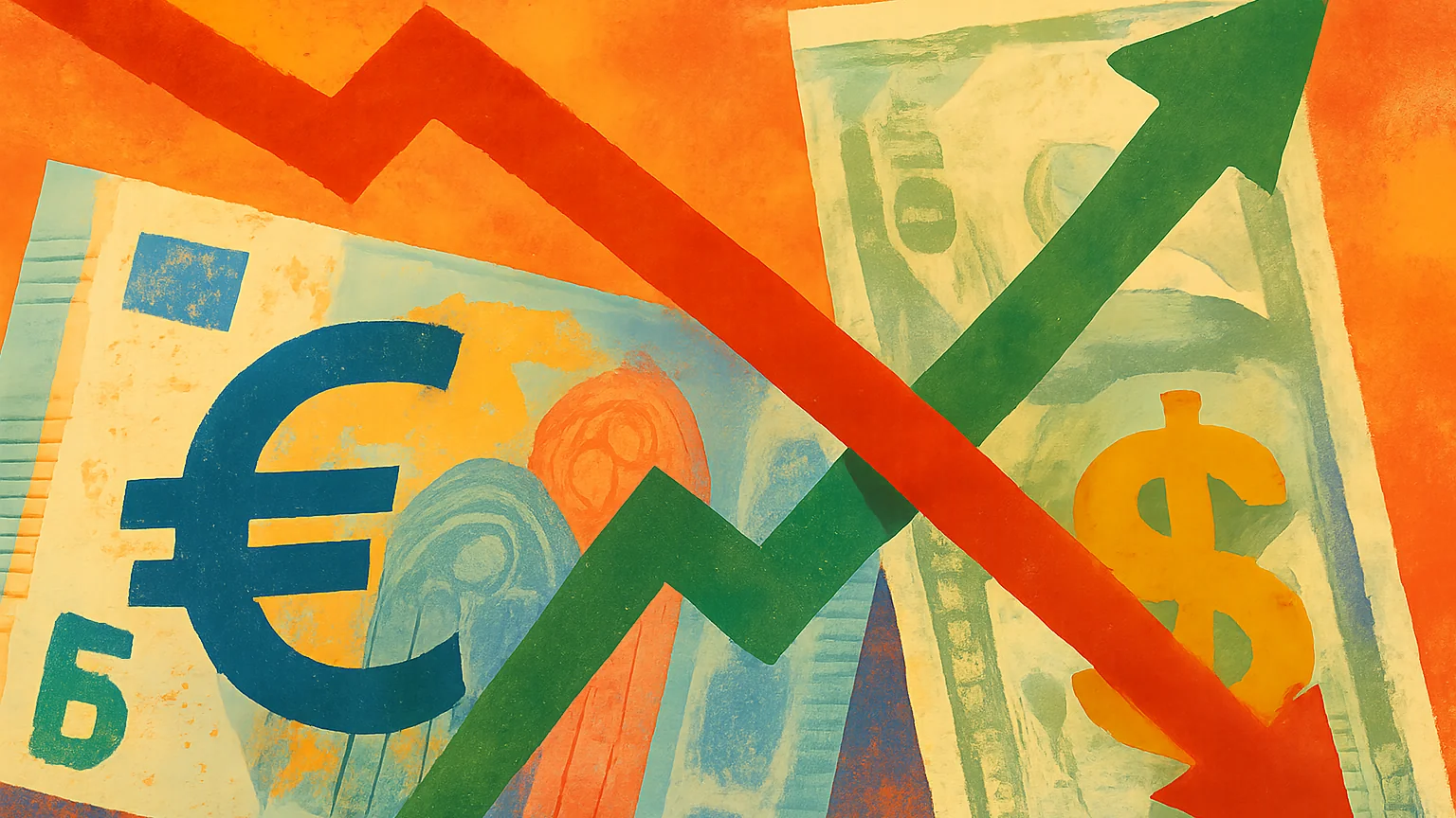 AI illustration: Euro Steadies Near 17-Month Low as Germany Lifts Growth Forecast — unique editorial hero, Forex desk