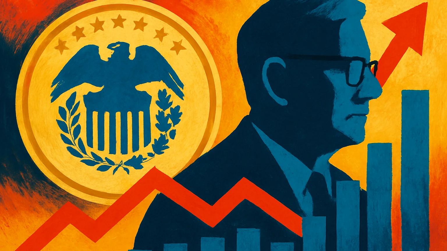 AI illustration: Fed's Waller Backs More Rate Hikes but Says They Need Not Come at Back-to-Back Meetings — unique editorial hero, Economics desk